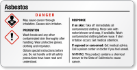 Asbestos Danger Tiny GHS Chemical Label