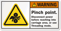 Pinch Point. Disconnect Power Label