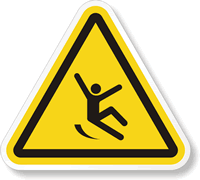 ISO W011 - Slippery Surface Symbol Label