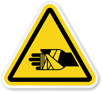 Chemical Burns Hazard Symbol, ISO Triangle Warning Sticker