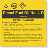 Diesel Fuel Oil No. 4-D ANSI Chemical Label