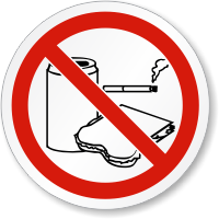 ISO Do Not Eat, Drink Or Smoke Label