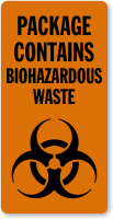 Package Contains Biohazardous Waste Label
