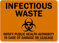 Infectious Waste Notify Public Health Authority Sign