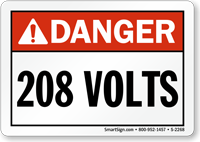 Danger (ANSI) 208 Volts