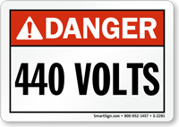 Danger (ANSI) 440 Volts Sign