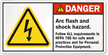 Arc Flash Shock Hazard Label