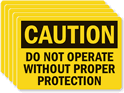 Caution Operate Proper Protection Label