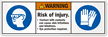 Risk Of Injury. Eye Protection Required Label