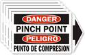 Danger Pinch Point Spanish Label
