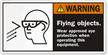 Flying Objects. Wear Approved Eye Protection Label