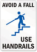 Avoid A Fall Use Handrails Sign
