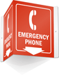Emergency Phone With Down Arrow Sign