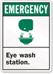 Emergency (ANSI) Eye Wash Station Sign