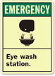 Emergency (ANSI) Eye Wash Station Sign