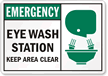 Emergency Eye Wash Keep Clear Sign
