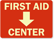 First Aid Center (Down Arrow)