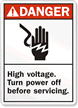 Danger (ANSI) Voltage Turn Power Off Sign