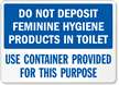 Feminine Hygiene Products Toilet Sign