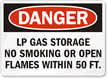 Danger LP Gas Storage No Smoking Sign