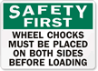 Safety Wheel Chocks Loading Sign