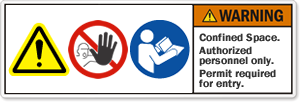 Warning Label with Multiple Symbols