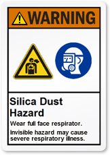 Silica Dust Warning with Multiple Symbols