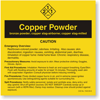 Copper Powder ANSI Chemical Label