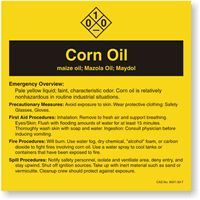 Corn Oil ANSI Chemical Label