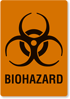 Fluorescent Biohazard Vinyl Label
