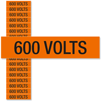 600 Volts Marker Labels, Small (1/2in. x 2-1/4in.)