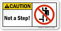 Not a Step Caution Label