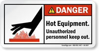 Hot Equipment Unauthorized Personnel Keep Out Label