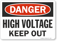 High voltage out danger sign