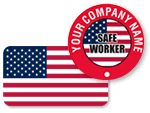 Flag Hard Hat Stickers for United States, Canada and Mexico