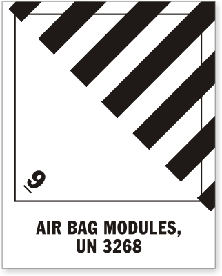 DOT UN 3268 Air Bag Labels, 500 Labels/Roll, DOT-1055
