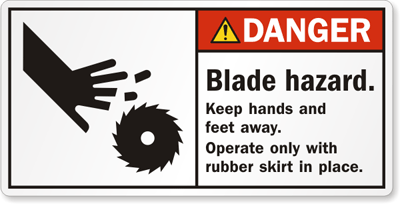 Caution Sharp Blades Safety Sign 