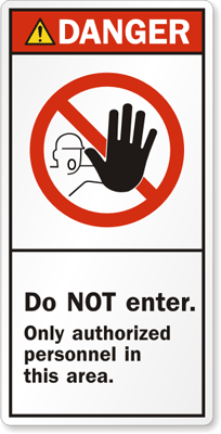 thumbnail image 2 of Confined Space Authorized Personnel Only Danger OSHA Safety Label Decal Sticker 7x5 2 of 5