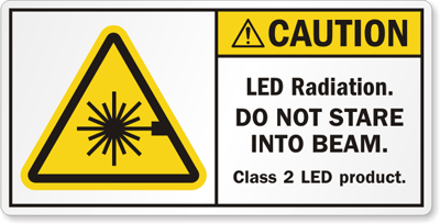 Caution LED Class 2 LED Product Label, SKU: