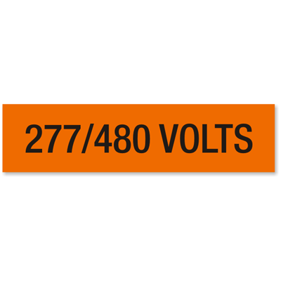 277-480 Volts Voltage & Conduit MarkersStickersDecalsVolt Labels 