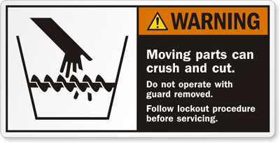 Vertical Metal Sign Multiple Sizes Warning Rotating Blade Hazard Operate Guard 