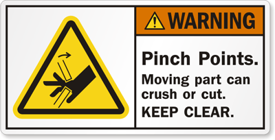 Caution Pinch Point Safety Sign 