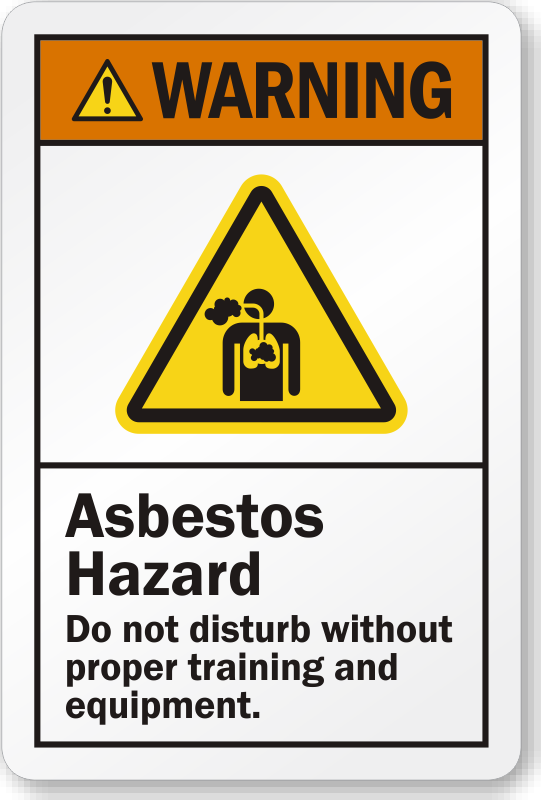 WS018 DANGER ASBESTOS COMPLY WITH REGULATIONS DO NOT DISTURB KEEP CLEAR SIGN 