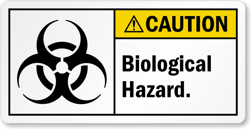 Caution Biological Hazard Label Sku Lb 2249