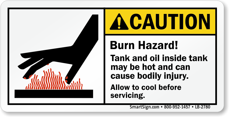 Warning Hot Surface, Allow To Cool Before Servicing Label, SKU: LB-0293