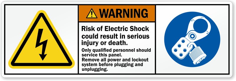 Electrocution Risk2 Caution OSHA//ANSI Label Decal Sticker 8