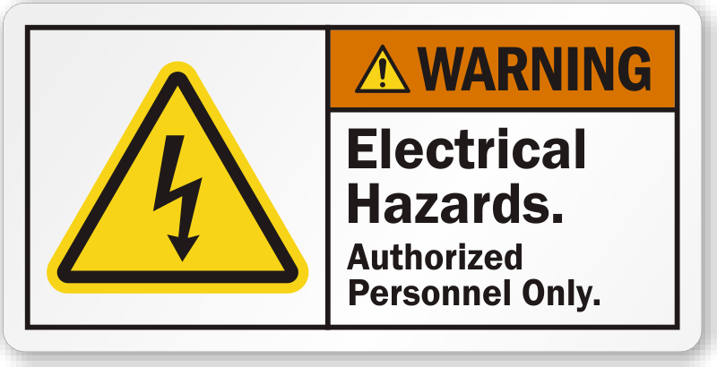 DB2 White 50mm x 20mm Electrical Safety Warning Labels 