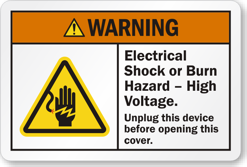SAFETY LAB SUPPLY DANGER SAFETY LABEL ELECTRIC SHOCK HAZARD VINYL LOT OF 20 