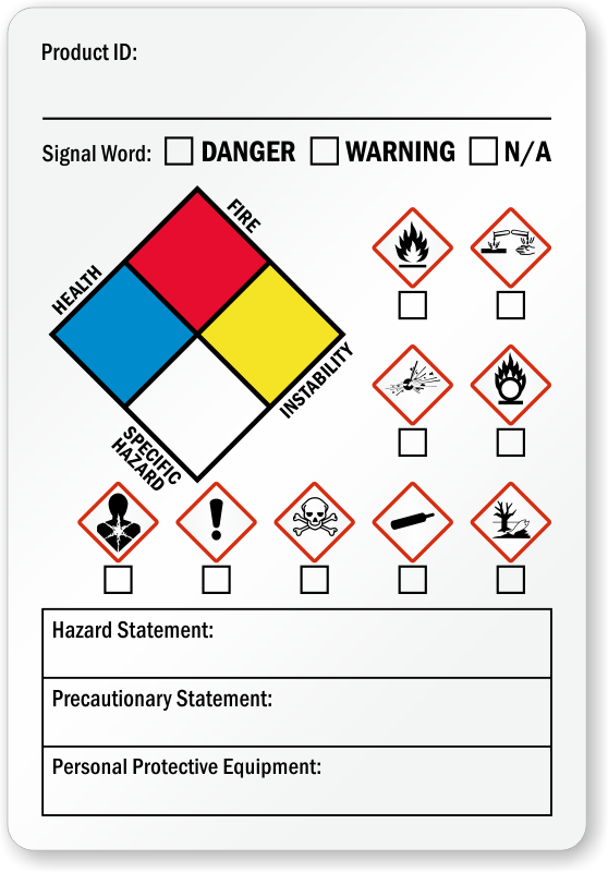Ghs Secondary Hazard Precautionary Statement Label Sku Lb 2916
