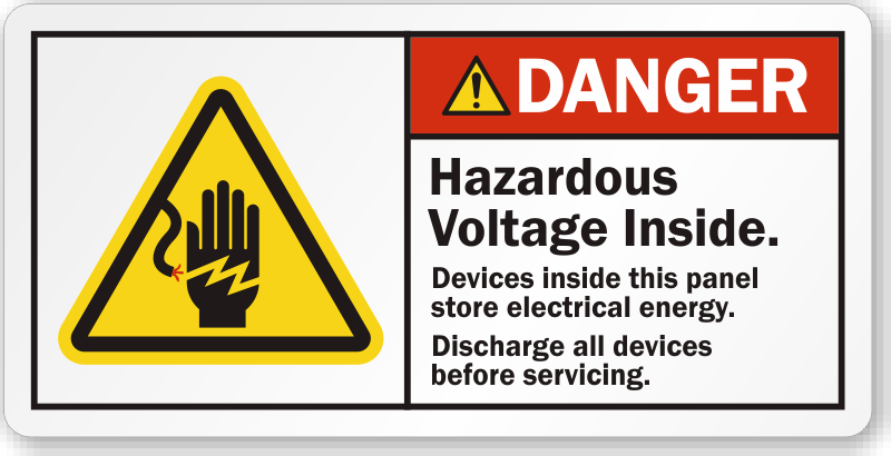 Electrical Labels WARNING CAUTION DANGER PERIODIC INSPECT VOLTAGE RCD b 